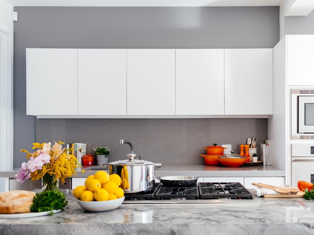 Degreased kitchen worktop