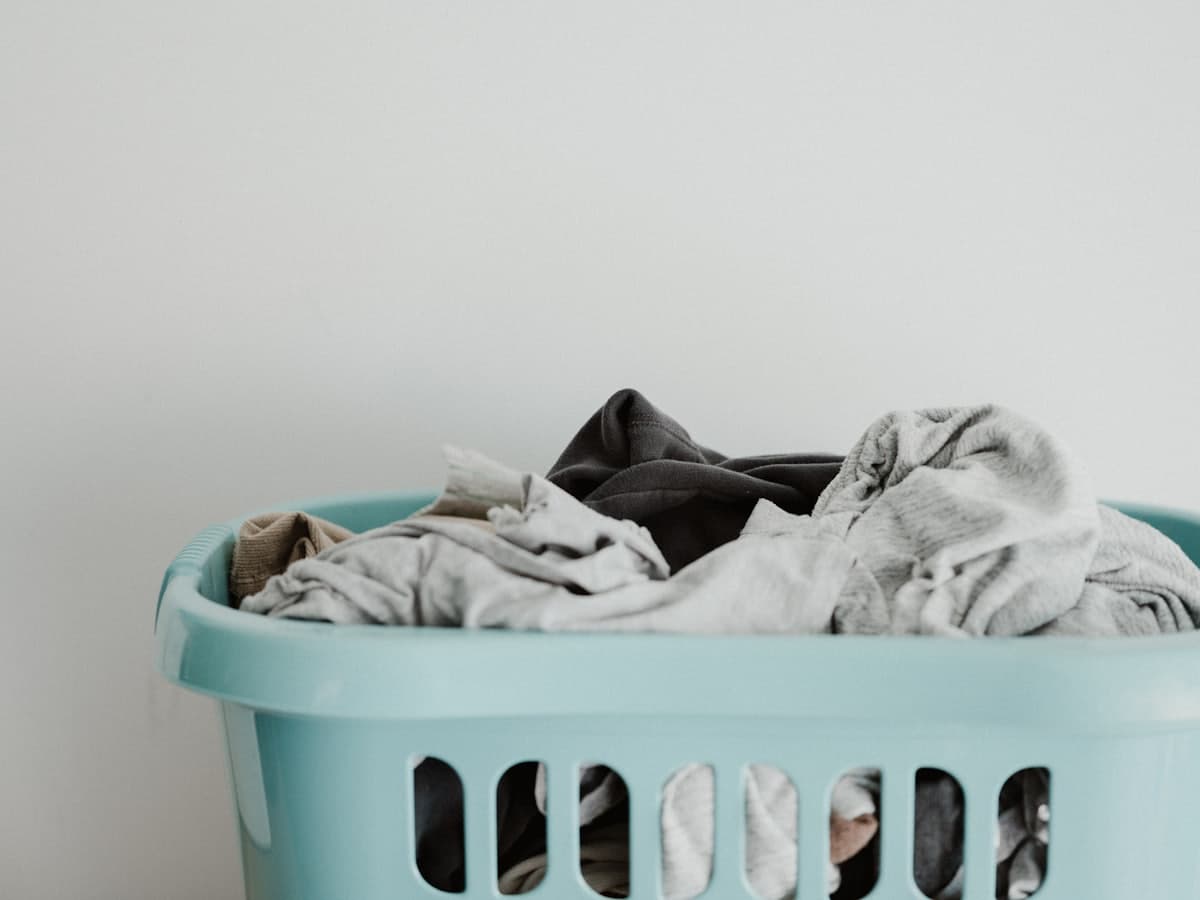 Laundry basket ready for collection